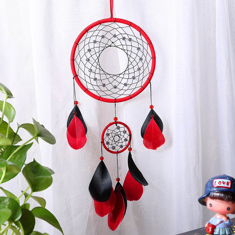 Indian Style Dream Catcher Feather Pendant Handmade Crafts - Minihomy