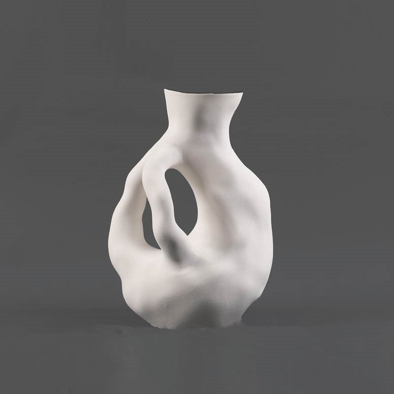 Modern Minimalist Light Luxury Circular Ceramic Flower Vase - Minihomy