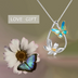 Sterling Silver Gold Plated  Daisy Butterfly Pendant Necklace Jewelry Gifts