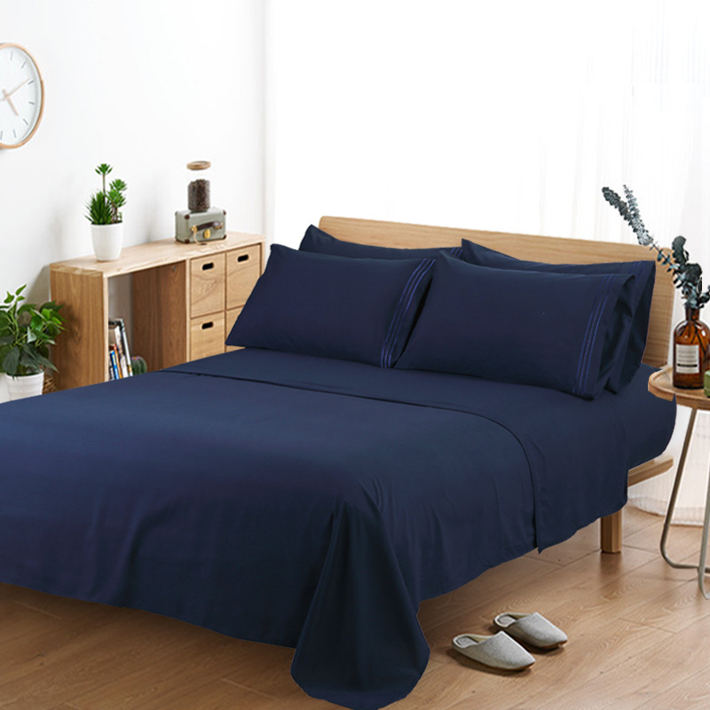 Four-piece Set Of Plain Bedclothes Sheets And Bedding - Minihomy