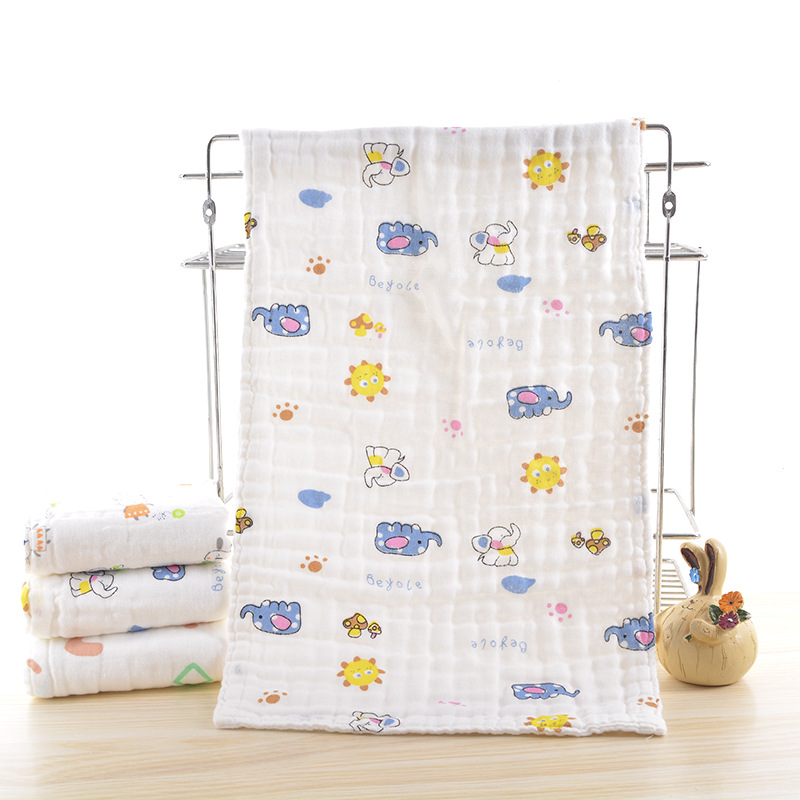 Cotton 6-layer washed gauze folds children's towel - Minihomy