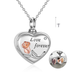 925 sterling silver Rose Flower Cremation Urn for Human Ashes Photo Picture Necklace Jewelry - Minihomy