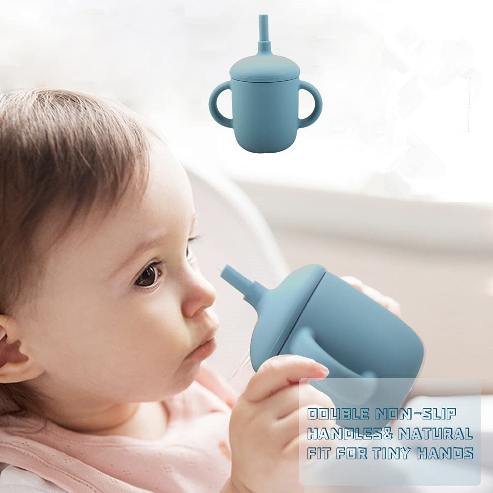 Baby Feeding Cup Straw Water Bottle Sippy Cup Silicone Baby Learning Drinkware Child Leak Proof Cup Kids Supplies - Minihomy