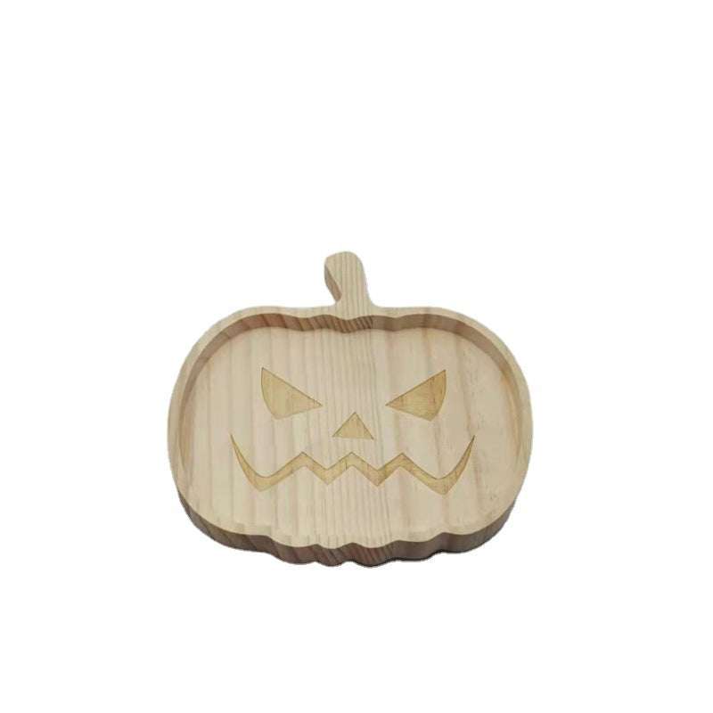 Halloween Wooden Pumpkin Tray Home Decor - Minihomy