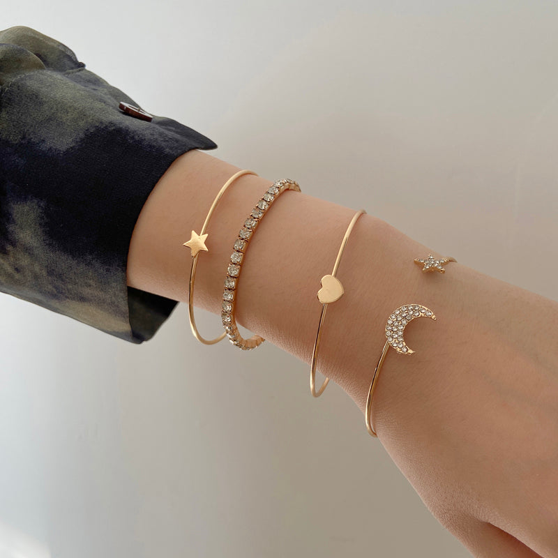 Bohemian Gold Star Moon Bracelet - Minihomy