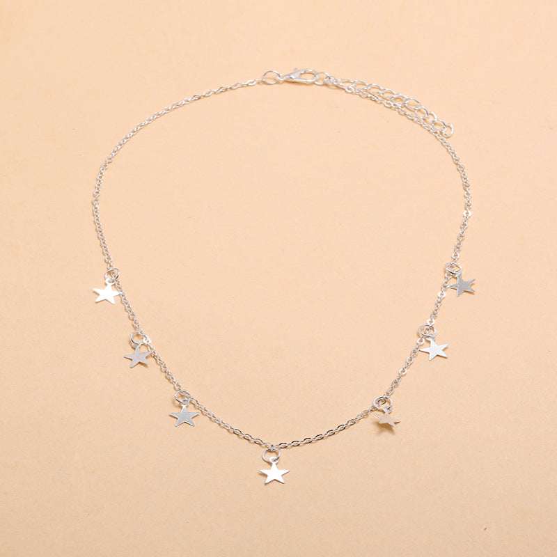 Fashion Simple Five-Pointed Star Pendant Necklace - Minihomy