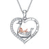 Silver Swan Love Heart Pendant Valentines Graduation Gifts for Women