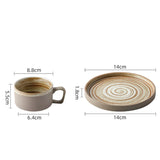 Ceramic Coffee Cup and Saucer Set Creative Handmade Retro Coffee Cup - Minihomy