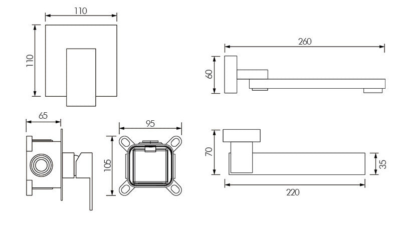 Built-in Box Into The Wall Type Basin Hot And Cold Water Faucet Rotation - Minihomy