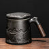 Retro black pottery mug