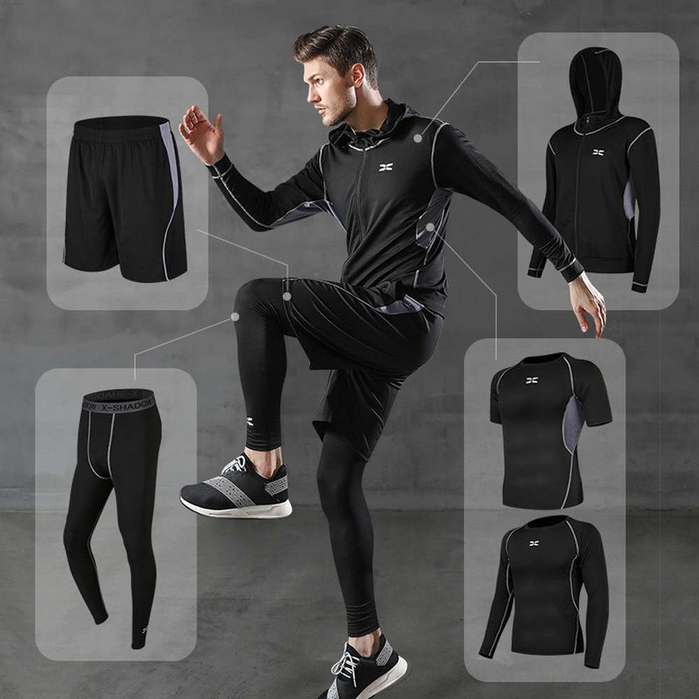 Men Sportswear Compression Sport Suits Quick Dry Running Clothes - Minihomy