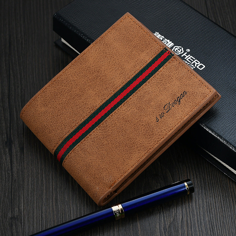 Men's short retro wallet Korean version of the multi-function cross section ultra-thin soft wallet - Minihomy