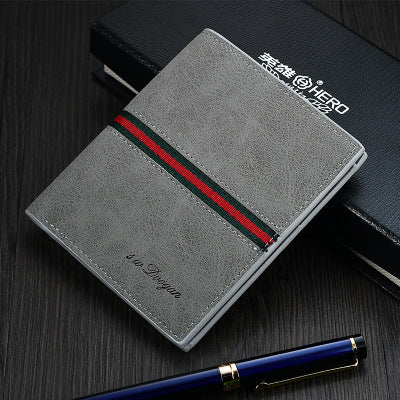 Men's short retro wallet Korean version of the multi-function cross section ultra-thin soft wallet - Minihomy