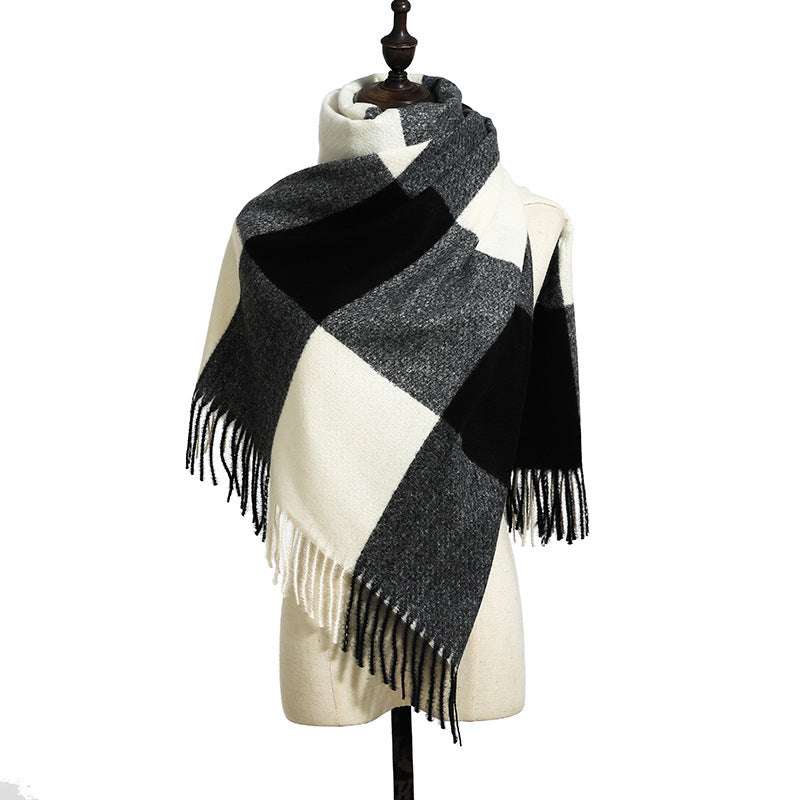 Cashmere Tassel Thickened Cold And Warm Scarf - Minihomy