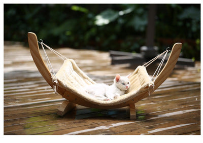 Cat Hammock Wooden Bed Pet Supplies - Minihomy