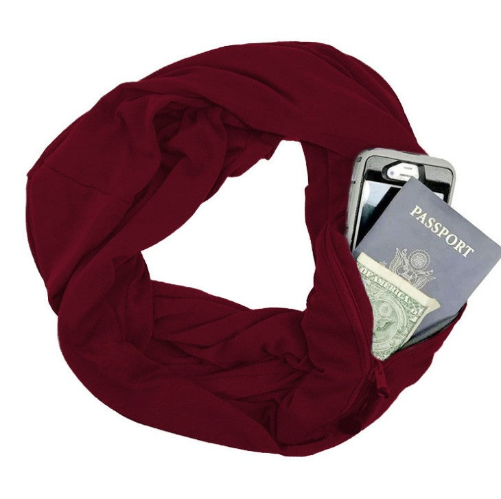 Multi-function Storage Zipper Scarf Multi-color Optional - Minihomy