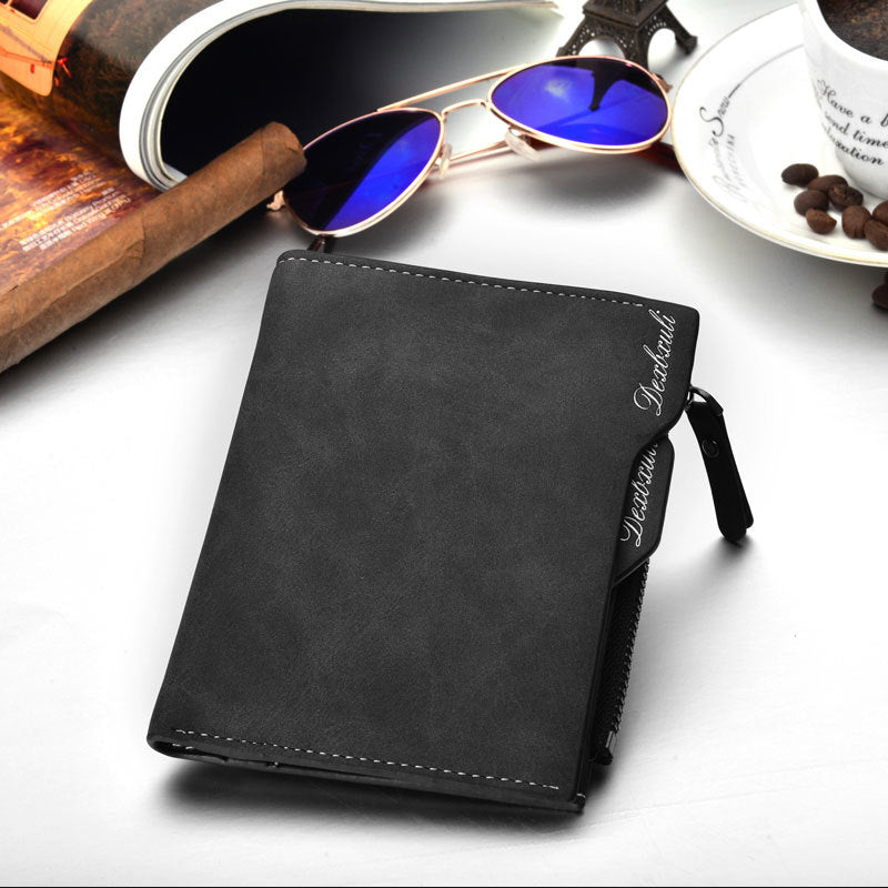 Men's short multifunctional Wallet Card Wallet Vintage multi personality card bag purse spot - Minihomy