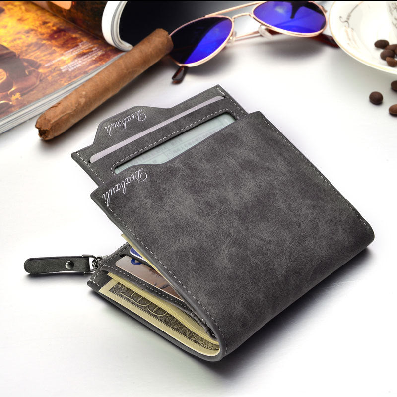 Men's short multifunctional Wallet Card Wallet Vintage multi personality card bag purse spot - Minihomy