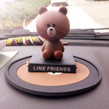 Cartoon Brown Bear Car Anti-slip Mat Car Storage Mat Phone - Minihomy