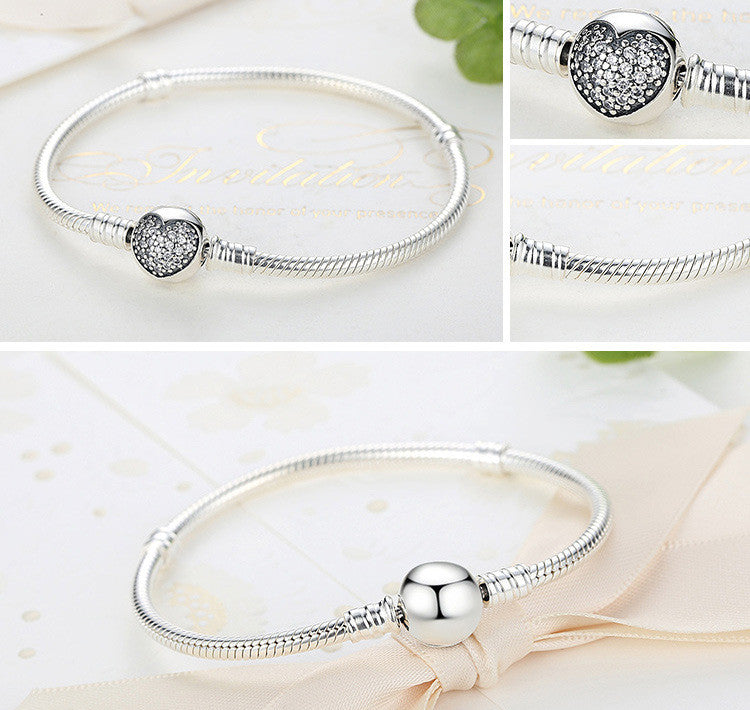 Sparkling Heart Clasp Bracelet - Minihomy