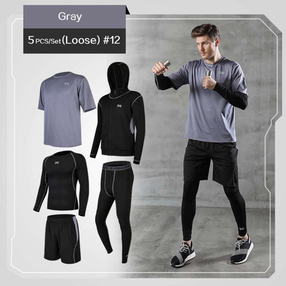 Men Sportswear Compression Sport Suits Quick Dry Running Clothes - Minihomy