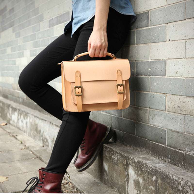 Hand Made Leather Bag Hand-Held Crossbeam Leather Bag - Minihomy