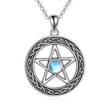 Pentagram Celtic Moonstone Necklace - Minihomy