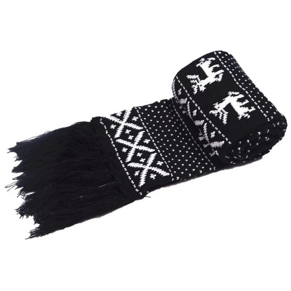 Snowflake Decorated Knitted Woolen Warm Scarf