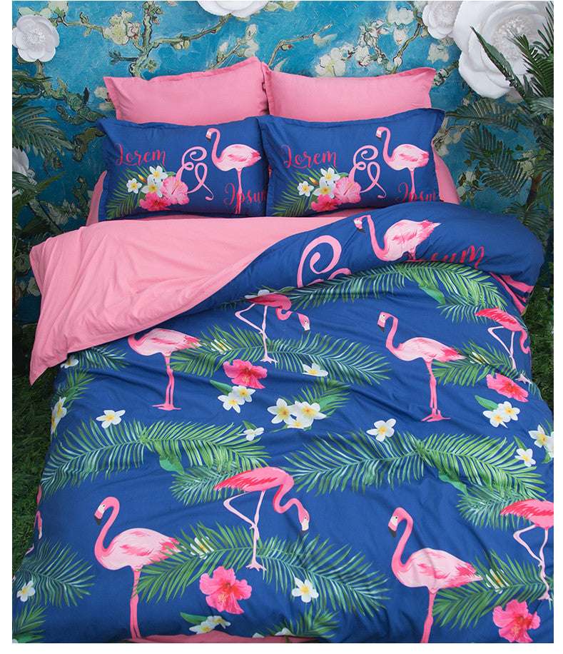 Flamingo printed quilt cover - Minihomy