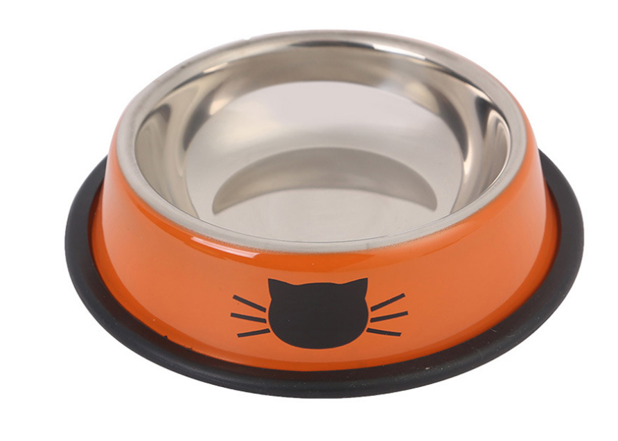 Color stainless steel pet cat bowl - Minihomy