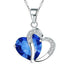 Korean Style Peach Heart Shaped Zircon Crystal Necklace - Minihomy