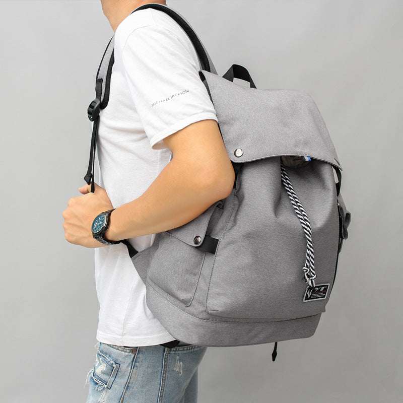 Feather sail men's backpack, men's Korean version of leisure backpack, male college students bag, male travel bag, computer bag, men's bag - Minihomy