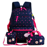 Korean children's schoolbag schoolbag, lovely girl, three pieces of 3-4-5 grade Backpack - Minihomy