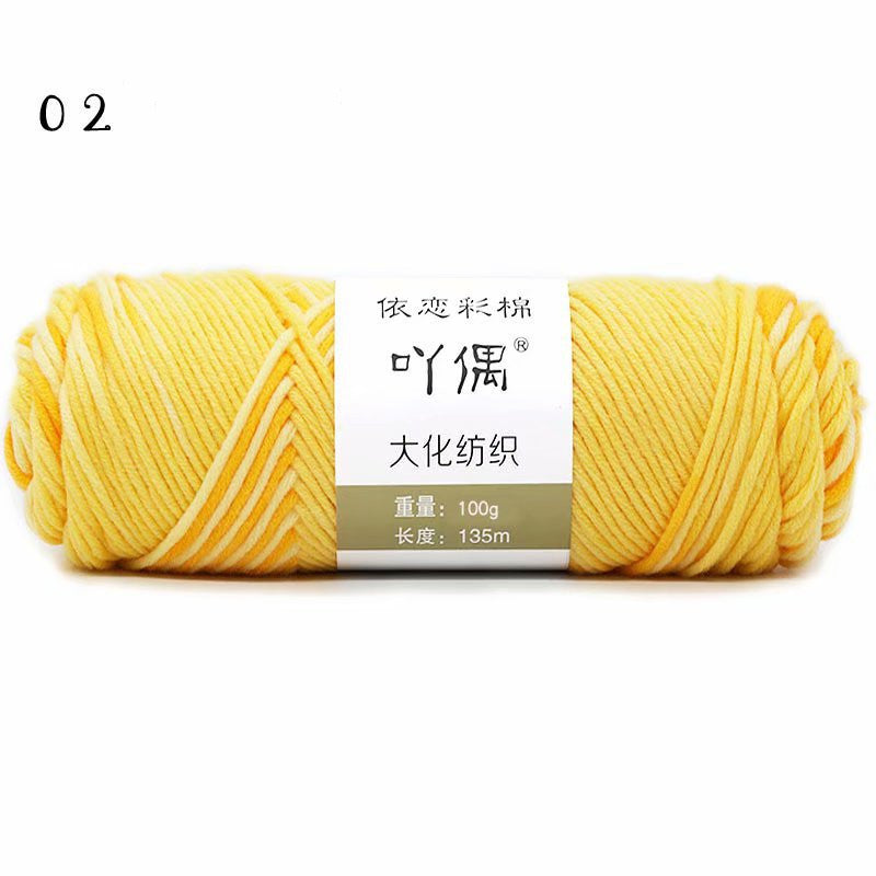 8 Strands Of Gradient Milk Cotton Wool Hand-knitted Medium Thick - Minihomy