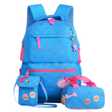 Korean children's schoolbag schoolbag, lovely girl, three pieces of 3-4-5 grade Backpack - Minihomy