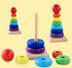 Children's educational wooden toys Rainbow Tower Jenga Stacks high - Minihomy