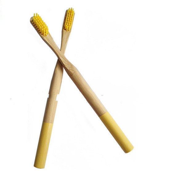 Natural round handle bamboo toothbrush - Minihomy