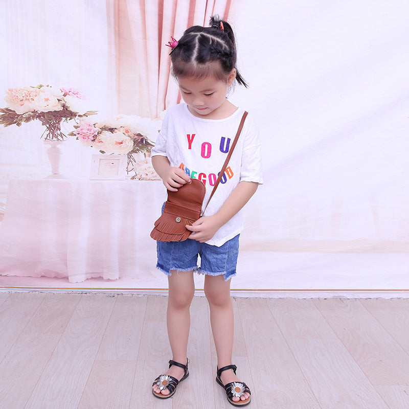 Girls change small bag children bags Pu all-match creative  package small fox tassel bag - Minihomy