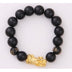 Obsidian 18K Gold Beads Bracelet Men Women - Minihomy