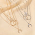 Multilayer Alloy Map Moon Necklace Three Layers - Minihomy