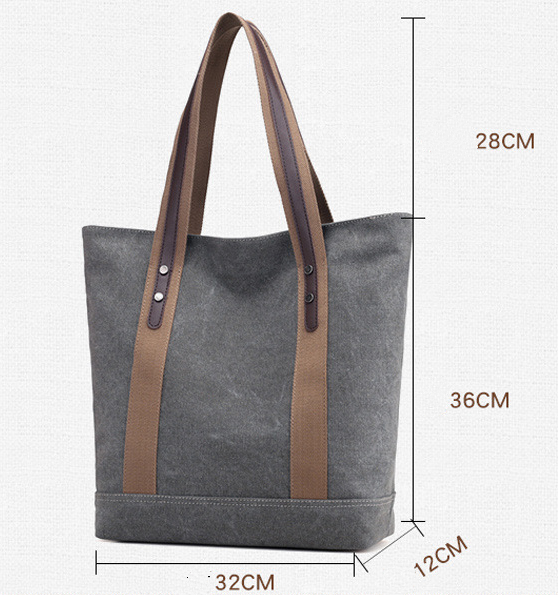 Women's canvas tote shoulder bag