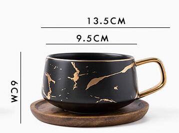 Creative Fresh Nordic Style Marble Matte Gold Ceramic Cup - Minihomy