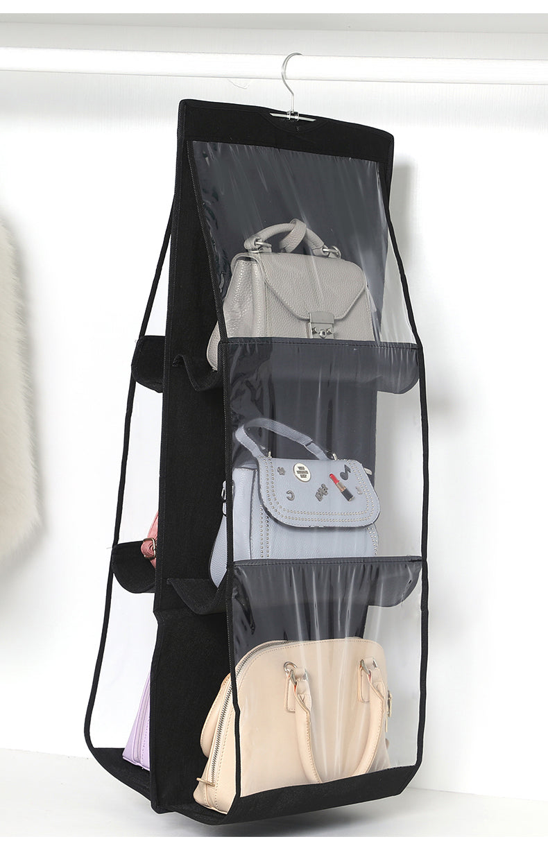 Double-sided Six-layer Visible Transparent Hanging Bag Storage - Minihomy