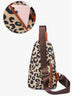 Leopard Print Sling Chest Bag With Headphone Jack Crossbody Backpack Shoulder Bag Women - Minihomy