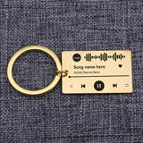 Personalized DIY Custom Music Scan Code Keychain Stainless Steel - Minihomy