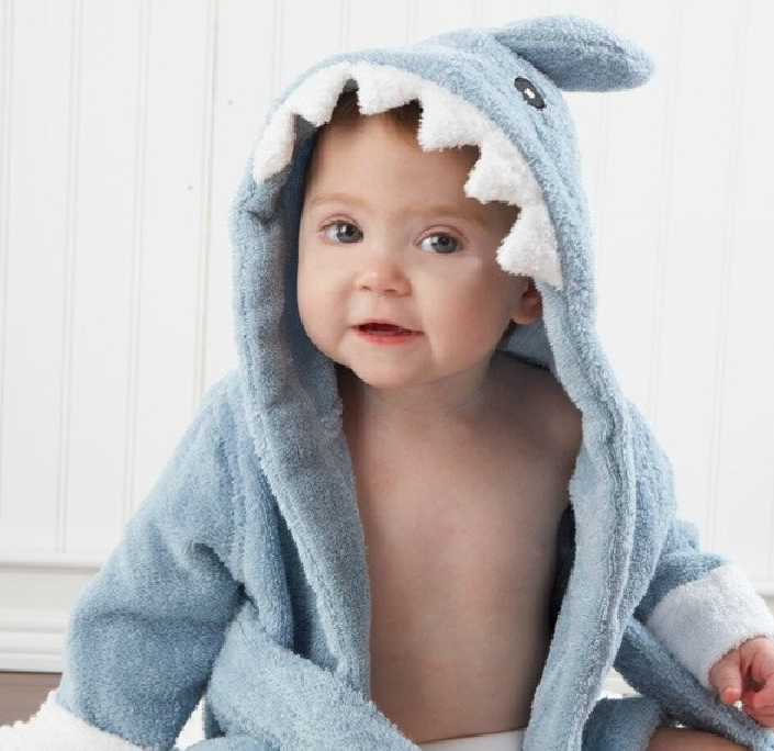 Cartoon Cute Animal Modeling Baby Bath Towels Baby Bathrobes Cotton Children's Bathrobes Baby Hooded - Minihomy