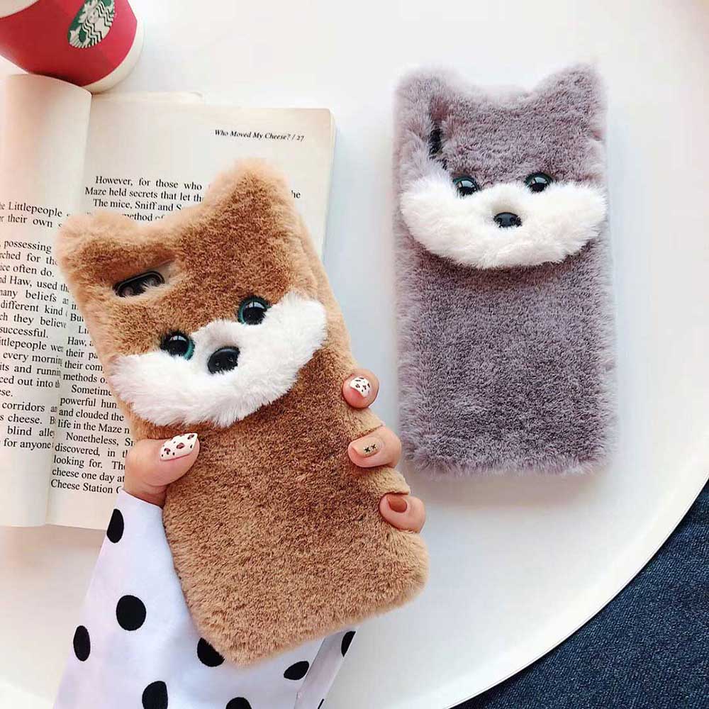 Plush dog phone case soft case - Minihomy