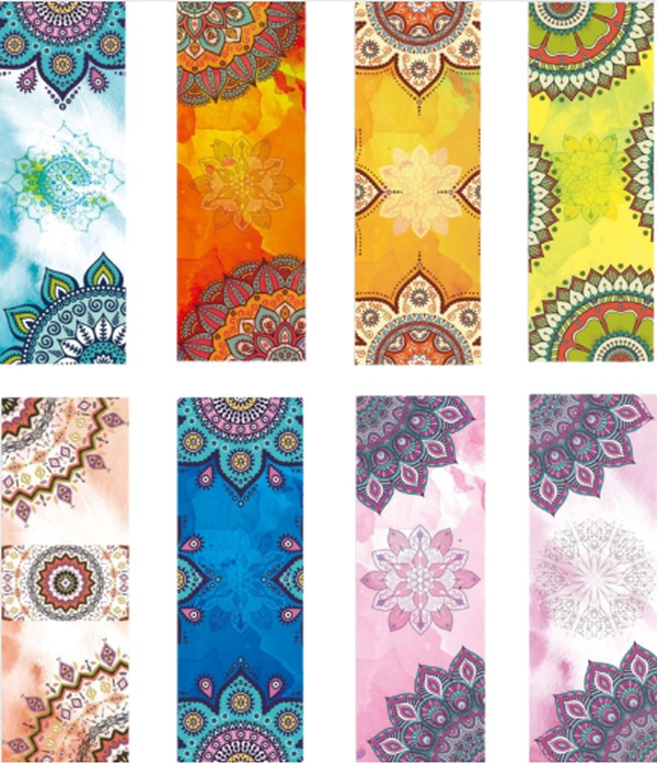 Beautiful Pattern Print  Yoga Towel Sweat Anti-skid Portable Gym Blanket Exercise Yoga Mat Towel Pilates Towel Yoga Mat Cover - Minihomy