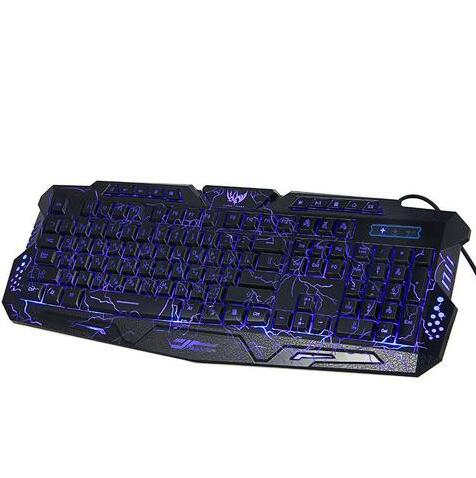 Gaming Experience with the 3-Color Luminescent Crack Keyboard - USB Illuminated LED Backlit Backlight Gaming Keyboard M200 - Minihomy