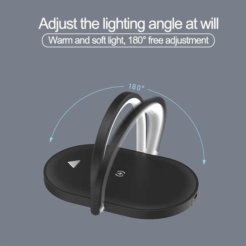 3 In 1 Foldable Wireless Charger Night Light Charging Station - Minihomy